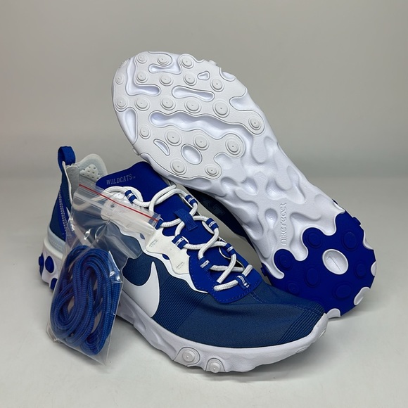 New Men's Nike React Element 55 Kentucky Wildcats Blue White CK4840-400 NIB - Picture 2 of 6